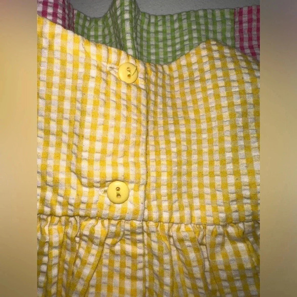 RARE EDITIONS Flip-Flop Applique Color Block Seersucker Dress Size 18m - Picture 5 of 7